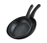 FACKELMANN Marble Lot de poêles à frire antiadhésives en aluminium 90% recy vec poignée ergonomique en plastique et poêle à induction pour cuisiner et rôtir 20 cm et 24 cm