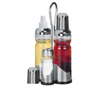 Fackelmann Menage Service vinaigre/ spray huile /salière et poivrière Inox
