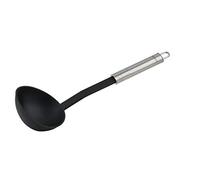 FACKELMANN OVALGRIFF Cuillère à Soupe en Plastique avec Manche Ergonomique en Acier Inoxydable Argenté 30 cm