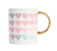 FACKELMANN Paris Hilton Tasse élégante en céramique en forme de cœur, 450 ml, parfaite pour le café et le thé, grande capacité, lavable à la main, ne passe pas au micro-ondes