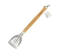 Fackelmann Pelle à Barbecue Ajourée et à Plancha INOX et Bois 42,5 cm | Retour facile des grillades, Large de 8,8 cm pour saisir, Bois vernis prise agréable, Inox robuste, Longueur 42,5 cm