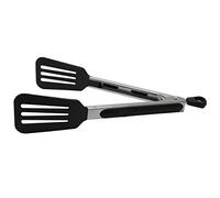 Fackelmann Pince multifonction PBT longueur 23 cm, résistante à la chaleur jusqu'à 220 °C, antiadhésive, sans danger, mécanisme de verrouillage, passe au lave-vaisselle, argent/noir (687980)