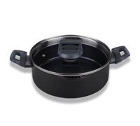 Fackelmann Poêle de service en céramique avec couvercle en verre Statement Ø 24 cm - Aluminium pressé robuste avec revêtement en céramique, sans PFAS, résistant à la chaleur jusqu'à 150 °C