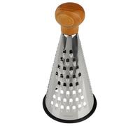 Fackelmann 31036 Râpe en inox, Râpe à fromage, Râpe à légumes, Manche en bois certifié FSC, Acier inoxydable, 24x12cm, Marron, Argenté