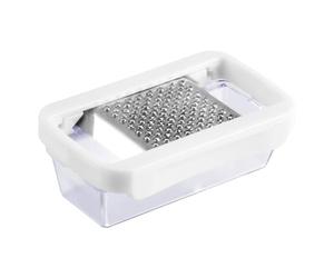 Fackelmann Râpe à muscade inox 10 cm avec réceptacle | Arômes préservés, Muscade râpée fine, Réceptacle intégré, Format 10 cm, Inox et plastique, Passe au lave vaisselle