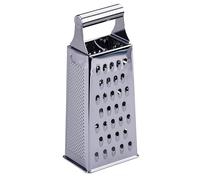 Fackelmann Râpe carrée Essential en acier inoxydable multifonction pour fromage, légumes, fruits et chocolat, passe au lave-vaisselle, inoxydable, argenté