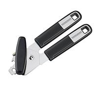 Fackelmann Sense Ouvre-boîte avec décapsuleur, ouvre-boîte, tête en Acier Inoxydable, poignée antidérapante Douce au Toucher, 20 x 5,4 x 2,2 cm, argenté et Noir