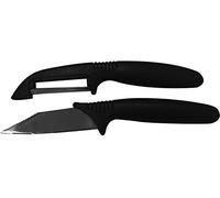 Fackelmann Septembre Peeler Couteau avec tranches de légumes et de Protection de la Peau en Acier-Argent