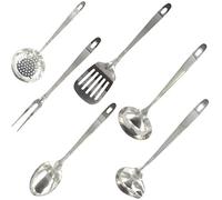 Fackelmann Ensemble d'ustensiles de cuisine Oxford 9990650 6 pièces acier inoxydable 28–32 cm Gris