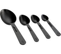 FACKELMANN Set de 4 cuillères à mesurer en Plastique Noir Env. 9-13,5 cm