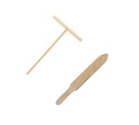Fackelmann Ensemble de 2 ustensiles pour crêpes – spatule et râteau en hêtre de 20 à 35 cm