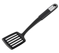 Fackelmann Spatule à Fente 33 cm Sense, spatule avec Partie Fonctionnelle en Plastique, poignée antidérapante Soft Touch pour poêles et casseroles (Argent/Noir) Quantité : 1 pièce