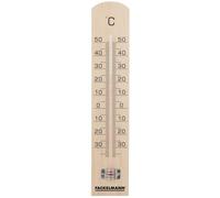 Fackelmann Thermomètre bois 25 cm intérieur extérieur | Mesure précise à portée de regard, Bois naturel, Format mural 25 cm, Lecture simple et rapide