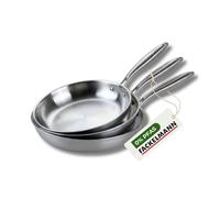 Fackelmann Vita3 Cuisinière en acier inoxydable triply avec triple fond diffuseur, sans antiadhésif, sans PFA, convient pour induction, gaz, vitro et four, étanchéité parfaite, lave-vaisselle 28 cm