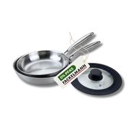 Fackelmann Vita3 Cuisinière en acier inoxydable triply avec triple fond diffuseur, sans antiadhésif, sans PFA, convient pour induction, gaz, vitro et four, étanchéité parfaite, lave-vaisselle 28 cm