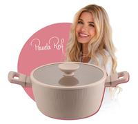 Fackelmann x Pamela Reif Shell Casserole avec couvercle, Ø 24 cm, beige pastel, set de 2 pièces, pour tous feux