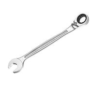 FACOM - Clé Mixte à Cliquet Métrique 19mm - 467B.19 - Système Ultra-Grip Antidérapant - Mécanisme à Cliquet Compact Réversible par Levier - Œil et Fourche Inclinés à 15° - Chrome Satiné