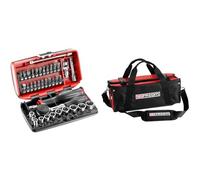Facom Coffret Compact de Serrage et Vissage Complet NANO 38 Pièces 6 Pans 1/4" Métrique & Sac Textile Première Intervention - Trousse de Transport pour Outils - Double Poignée