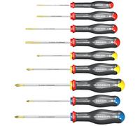 FACOM Coffret de 9 Tournevis Protwist - Poignées Ergonomiques Antidérapantes - Empreintes 4 Fente + 3 Phillips + 2 Prozidriv - At.9Pb Multicolore