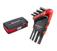 FACOM - Coffret de Douilles 1/4'' Carré 38 Outils Pièces & FACOM - Jeu de Clés Allen en L Métrique Hexagonal 9 Pièces - 82H.JP9A - Clés Mâles à 6 Pans à Bras Long et Court - Tailles 1,5 mm à 10 mm