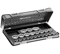 FACOM - Coffret Douilles 1/2" 6 Pans Métriques - S.401B - Outillage Complet 22 Pièces - Inclus 22 Douilles, 1 Planche de Pictogrammes, 1 Coffret Vide et 1 Plateau Thermoformé - Outils Robustes