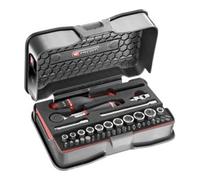 Coffret 37 pièces douilles 1/4 6 pans métriques + embouts + plateau mousse FACOM - R.161-6M6PB"