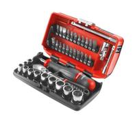 Facom Gamme Facom 1/4" - Eléments d'entraînement, embouts série 1 ouille hexagonale liquet réversible, boîte ultra compacte, 38 pièces. Quantité:1