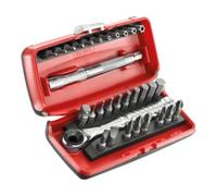 Facom Gamme Facom 1/4" - éléments d'entraînement, porte-embouts, embouts série 1 liquet réversible, boîte ultra compacte, 41 pcs. Quantité:1