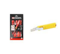 FACOM - Jeu de 5 Tournevis Protwist Isolés 1000V - Tournevis - Vissage - AT5VE.PB & JOKARI 10282 Couteau à dégainer, Jaune Multicolore