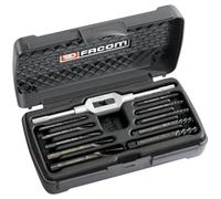 FACOM - Jeu d'Extracteurs de Goujons 11 Pièces - 285.J10 - Extraction de Vis, Filetage à Droite - Embouts Coniques et Clé à Tarauder - Coffret Robuste et Durable - Outillage à Main