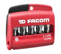 FACOM Jeu Mixte de 10 Embouts Torx Plus Tamper Résistant 1/4 - Série 1-23 mm + Porte Embouts - E.114Pb
