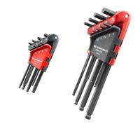 FACOM - Jeux de 8 Clés Mâles Coudées Torx et Resistorx en Étui - Matériau Durable de Qualité & FACOM - Jeu de 6 Clés Mâles Coudées 6 Pans - 83SH.JP9A - Clés Allen - 4 Types de Dimensions et de Têtes