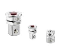 FACOM - Lot de 2 Adaptateurs pour liquet - 1 Adaptateur pour Clé 10mm avec Douille Carrée 1/4" et Embout 6 Pans et 1 Adaptateur pour Clé 19mm avec Douille Carrée 1/2" - 467.ADAPT10-19