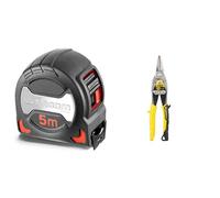 Facom Mètre à Ruban 5 M X 28 mm - Mesure Premium - 897A.528Pb & Stanley FATMAX Cisaille Aviation Tête Droite Acier Forgé Chromé Double Action de Pivot