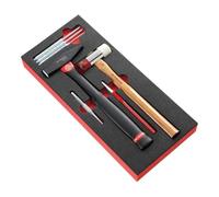 Facom Module – Outils de frappe 7 pièces – insert en mousse, chasses‑goupilles longs – Argent