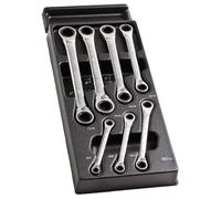 FACOM Module de 7 Clés Contrecoudées à Cliquet - Clés Polygonales à Cliquet Têtes 15° Œil 12 Pans - MOD.65J7PB