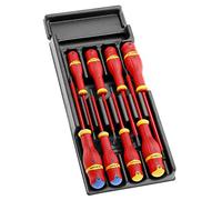 Facom Module de tournevis PROTWIST isolés 1000 V 8 pièces noir/rouge