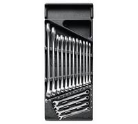 FACOM - Module Mousse de 16 Clés Mixtes OGV 6-24 mm - MOD.440-1 - Compatible avec le Système de Rangement Modulaire FACOM - Pour Professionnels et Particuliers - Alliage d'Acier Finition Chrome Satiné