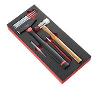 Facom Module – Outils de frappe 7 pièces – insert en mousse, chasses‑goupilles longs – Argent