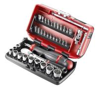 Facom Gamme Facom 1/4" - Eléments d'entraînement, embouts Série 1, clé à six pans creux, clé à cliquet réversible pouce, boîte ultra-compacte 38 pcs. Quantité:1