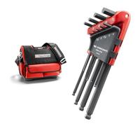 Facom - Sac et Caisse à Outils Textile Mini Probag - BS.T14PB & Jeu de 6 Clés Mâles Coudées 6 Pans - Clés Allen - 4 Types de Dimensions et de Têtes - Étui Compact à Volet Rabattable - 83SH.JP9A