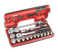 Facom Coffret douilles 1/2" SL.DBOX501 – 21 pièces, 12 pans métriques, cliquet réversible