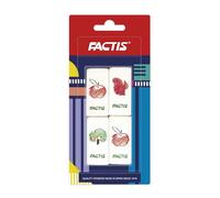 Factis Blister de 4 gommes N30 impression couleur FACTIS