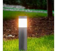 FactorLED Balise de jardin extérieur LED 57 cm cylindrique, 9 W, 900 lm, borne pour allées, inoxydable, IP65, étanche, noir, 5CCT lumière sélectionnable (circulaire, 1)