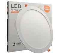 FactorLED Downlight LED circulaire 30W (300W) mince, Ø300x22mm, 3300lm, plaque ronde à encastrer, panneau extra-plat, coupe plafond Ø280mm, lumière sélectionnable 2700K-4000K-5700K (CCT)