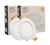 FactorLED Downlight LED Plafond Encastrable Circulaire mince, panneau rond encastré, plaque extra-plate, lumière sélectionnable 2700K-4000K-5700K (CCT) (2, Ø90mm)