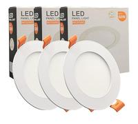 FactorLED Downlight LED Plafond Encastrable Circulaire mince, panneau rond encastré, plaque extra-plate, lumière sélectionnable 2700K-4000K-5700K (CCT) (3, Ø90mm)