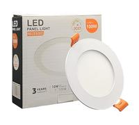 FactorLED Downlight LED Plafond Encastrable Circulaire slim 12cm 10W (100W), panneau rond encastré, plaque extra-fine, lumière sélectionnable 2700K-4000K-5700K (CCT) (1, Ø120mm)