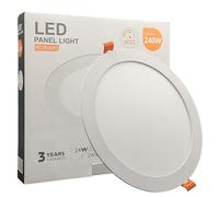 FactorLED OFFRE ! Downlight LED circulaire 24W (240W) Slim, plaque encastrable ronde extra plate 2400 lumens haute luminosité, Ø225mm, lumière sélectionnable 2700K-4000K-5700K (CCT)