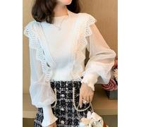 FACULX Maillot de corps en dentelle polyester pour femme automne hiver | Tissu polyester, élasticité moyenne, doux au toucher, tricot respirant, vêtement neuf